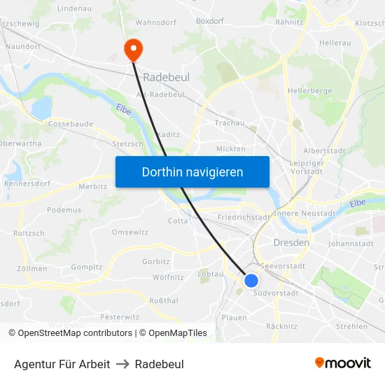 Agentur Für Arbeit to Radebeul map