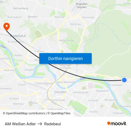 AM Weißen Adler to Radebeul map