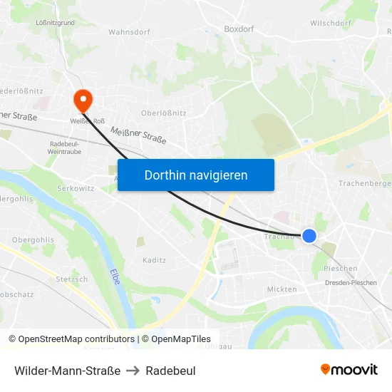 Wilder-Mann-Straße to Radebeul map