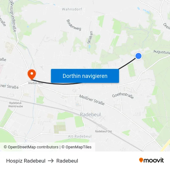 Hospiz Radebeul to Radebeul map
