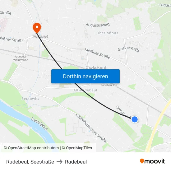Radebeul, Seestraße to Radebeul map