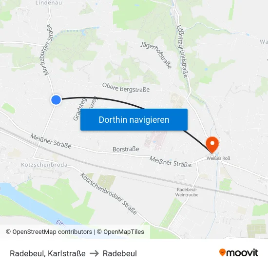 Radebeul, Karlstraße to Radebeul map