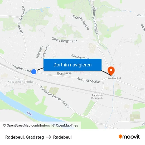 Radebeul, Gradsteg to Radebeul map