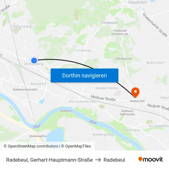 Radebeul, Gerhart-Hauptmann-Straße to Radebeul map