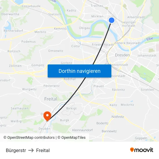 Bürgerstr to Freital map