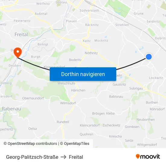 Georg-Palitzsch-Straße to Freital map