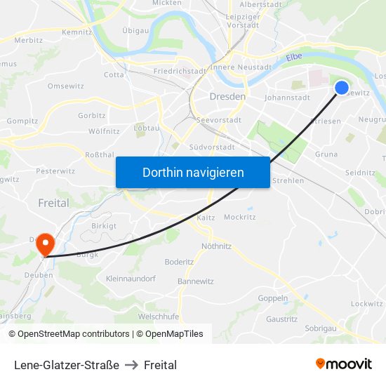 Lene-Glatzer-Straße to Freital map