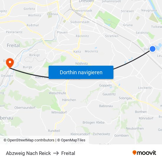 Abzweig Nach Reick to Freital map