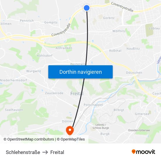 Schlehenstraße to Freital map