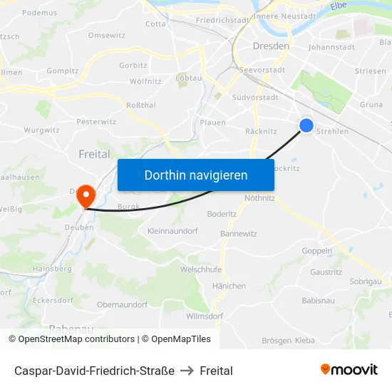 Caspar-David-Friedrich-Straße to Freital map
