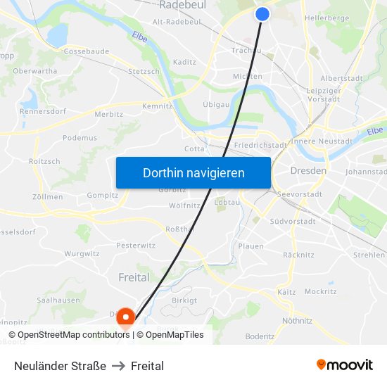 Neuländer Straße to Freital map