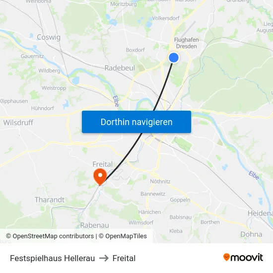 Festspielhaus Hellerau to Freital map
