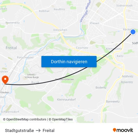 Stadtgutstraße to Freital map