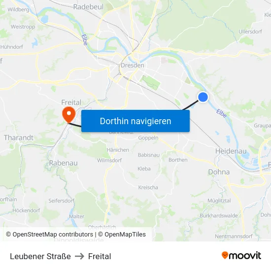 Leubener Straße to Freital map