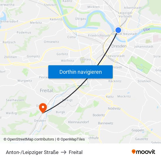 Anton-/Leipziger Straße to Freital map