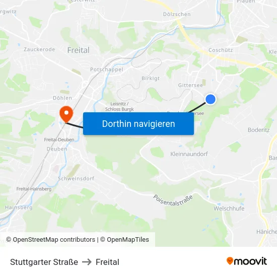 Stuttgarter Straße to Freital map