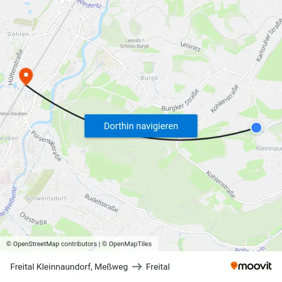Freital Kleinnaundorf, Meßweg to Freital map