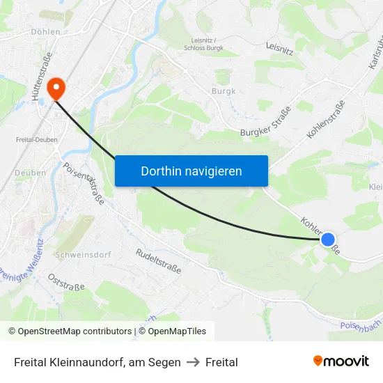 Freital Kleinnaundorf, am Segen to Freital map