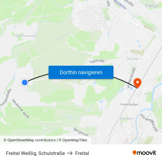 Freital Weißig, Schulstraße to Freital map