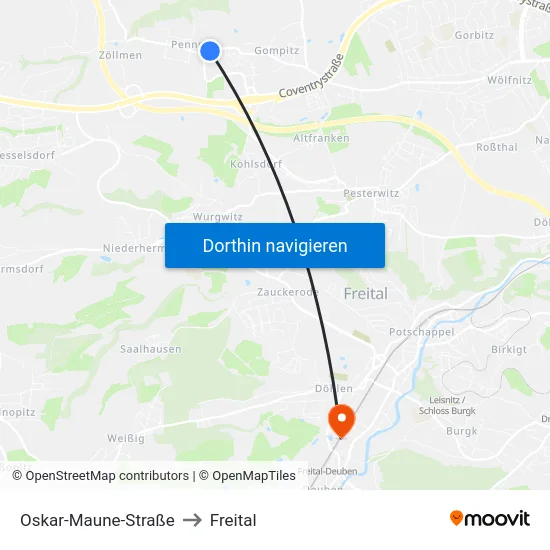 Oskar-Maune-Straße to Freital map