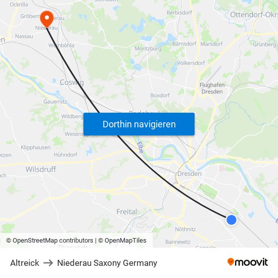 Altreick to Niederau Saxony Germany map