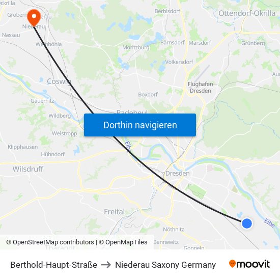 Berthold-Haupt-Straße to Niederau Saxony Germany map