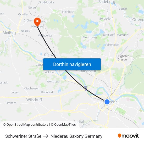 Schweriner Straße to Niederau Saxony Germany map