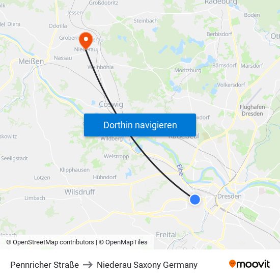 Pennricher Straße to Niederau Saxony Germany map