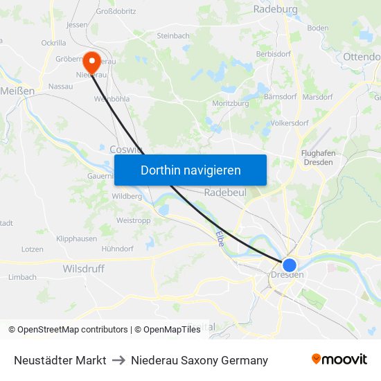 Neustädter Markt to Niederau Saxony Germany map