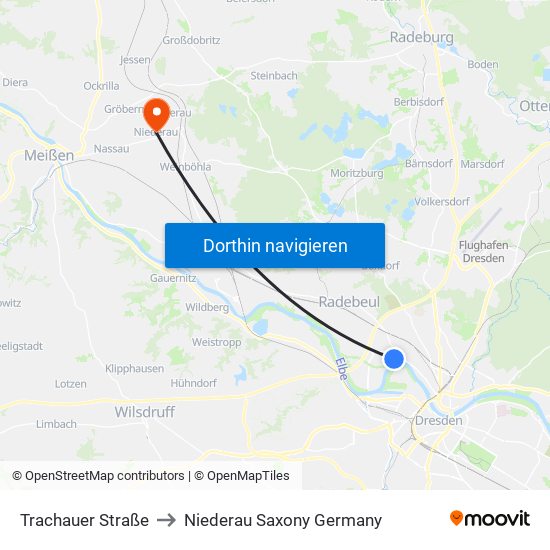 Trachauer Straße to Niederau Saxony Germany map