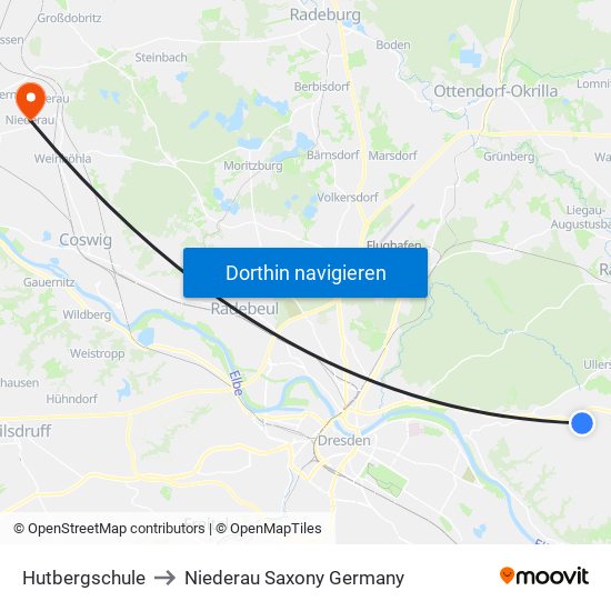Hutbergschule to Niederau Saxony Germany map