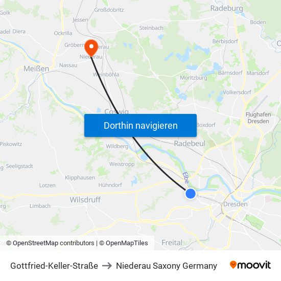 Gottfried-Keller-Straße to Niederau Saxony Germany map