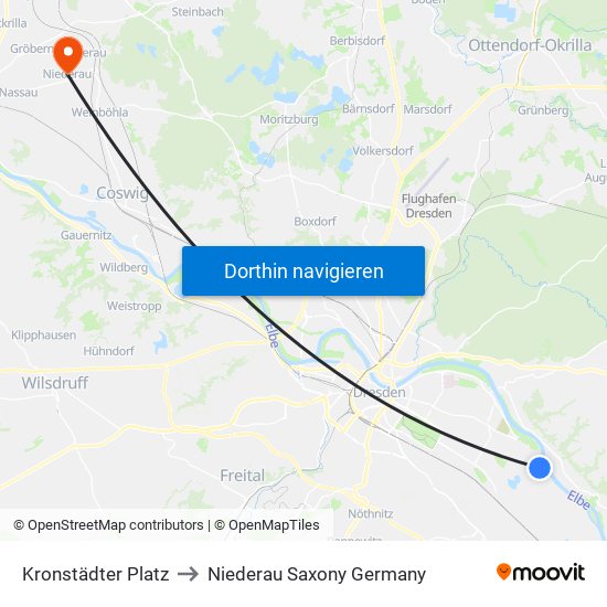 Kronstädter Platz to Niederau Saxony Germany map