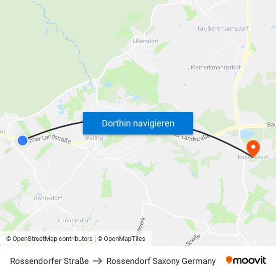 Rossendorfer Straße to Rossendorf Saxony Germany map