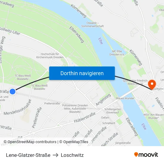 Lene-Glatzer-Straße to Loschwitz map