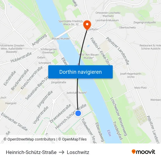 Heinrich-Schütz-Straße to Loschwitz map