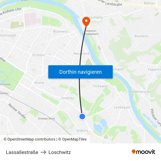 Lassallestraße to Loschwitz map