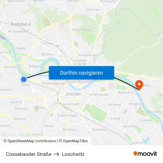 Cossebauder Straße to Loschwitz map