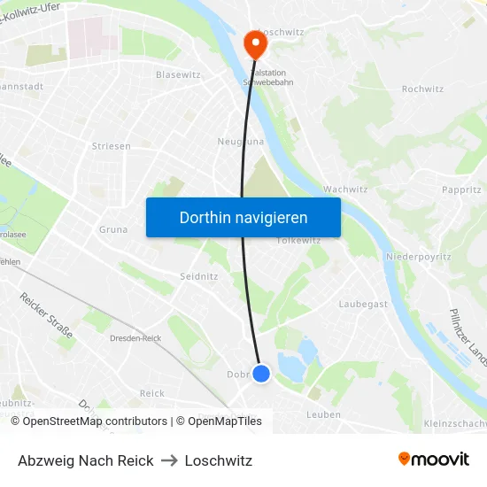 Abzweig Nach Reick to Loschwitz map