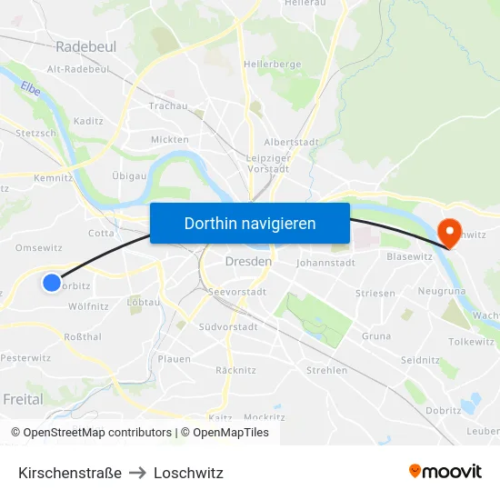 Kirschenstraße to Loschwitz map