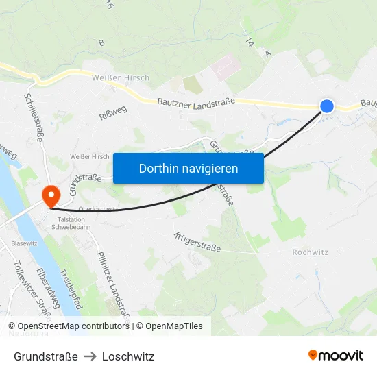 Grundstraße to Loschwitz map