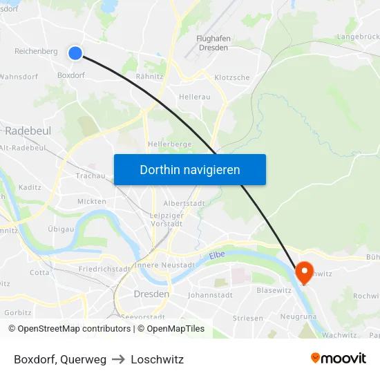 Boxdorf, Querweg to Loschwitz map