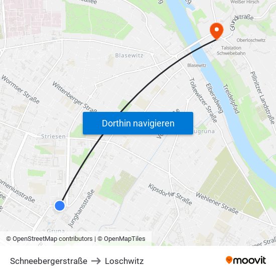 Schneebergerstraße to Loschwitz map