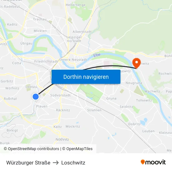 Würzburger Straße to Loschwitz map