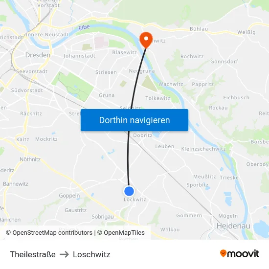 Theilestraße to Loschwitz map