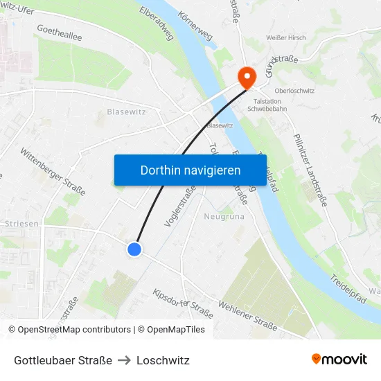 Gottleubaer Straße to Loschwitz map