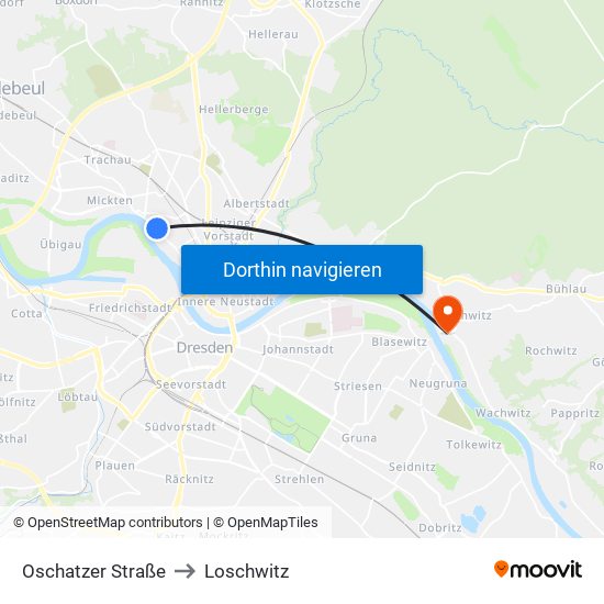 Oschatzer Straße to Loschwitz map