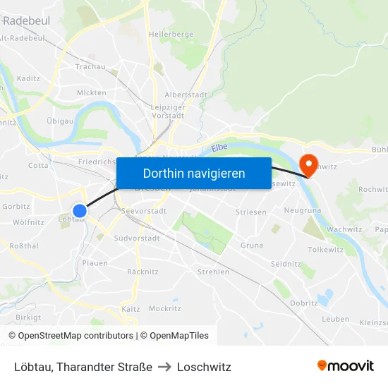 Löbtau, Tharandter Straße to Loschwitz map