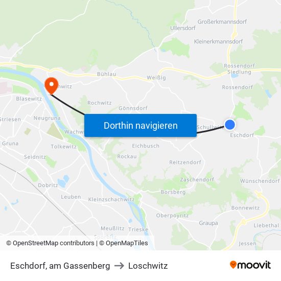 Eschdorf, am Gassenberg to Loschwitz map