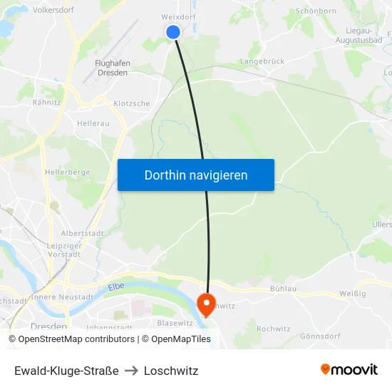 Ewald-Kluge-Straße to Loschwitz map
